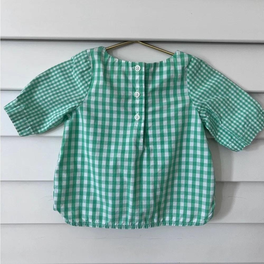 Baby Gap Green Gingham Baby Girl Blouse